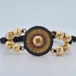 Pulsera Negra Ruleta 9.05gr / Oro 18K $