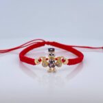 Pulsera Tejida Roja Pato Bolsas De Dinero 1.85gr / 4mm Tres Oros 18K %