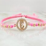 Pulsera Rosada Herraje Virgen Maria 2.65gr / Oro 18K ©