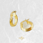 Candongas Clau Doble 1.15gr / 1.3cm / Oro Amarillo 18K - Imagen 2