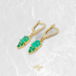 Set Elegancia Victoriana - Candongas 3cm - Dije 2.1cm - Anillo T7 1/4 Esmeraldas 3 Qts 7gr / Oro Amarillo 18K © - Imagen 2